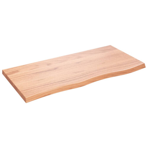 Berkfield Bathroom Countertop Light Brown 100x50x(2-4)cm Treated Solid Wood 1