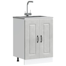 Berkfield Sink Base Cabinet Kalmar Concrete Grey 60x46x81.5 cm Engineered Wood