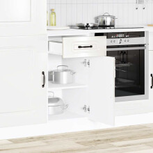 Berkfield Kitchen Base Cabinet Kalmar High Gloss White Engineered Wood