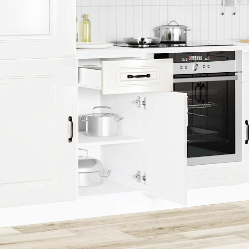 Berkfield Kitchen Base Cabinet Kalmar High Gloss White Engineered Wood