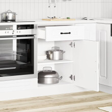 Berkfield Kitchen Base Cabinet Kalmar White Engineered Wood