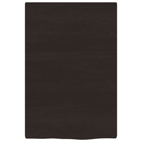 Berkfield Bathroom Countertop Dark Brown 40x60x2 cm Treated Solid Wood 2