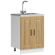 Berkfield Sink Base Cabinet Kalmar Artisan Oak 60x46x81.5 cm Engineered Wood
