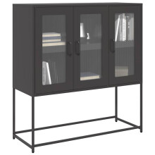 Berkfield Sideboard Black 100.5x39x107 cm Cold-rolled Steel