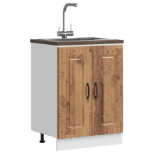 Berkfield Sink Base Cabinet Kalmar Old Wood 60x46x81.5 cm Engineered Wood