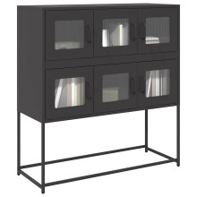 Berkfield Sideboard Black 100.5x39x107 cm Cold-rolled Steel