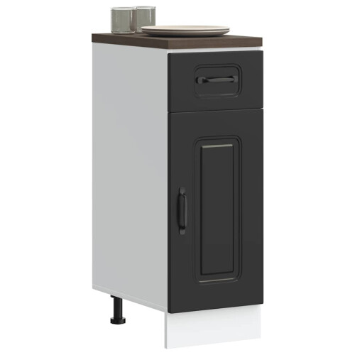 Berkfield Kitchen Base Cabinet Kalmar Black Engineered Wood
