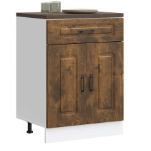 Berkfield Kitchen Base Cabinet Kalmar Smoked Oak Engineered Wood