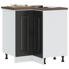 Berkfield Kitchen Corner Base Cabinet Kalmar Black Engineered Wood