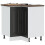 Berkfield Kitchen Corner Base Cabinet Kalmar Black Engineered Wood 1