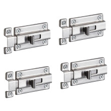 Stainless Steel Door Latch Heavy Duty Right Angle Sliding Door Lock with Reinforced Base for Home