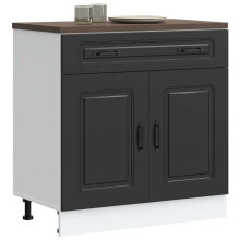 Berkfield Kitchen Base Cabinet Kalmar Black Engineered Wood
