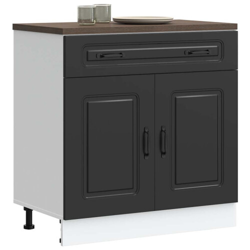 Berkfield Kitchen Base Cabinet Kalmar Black Engineered Wood