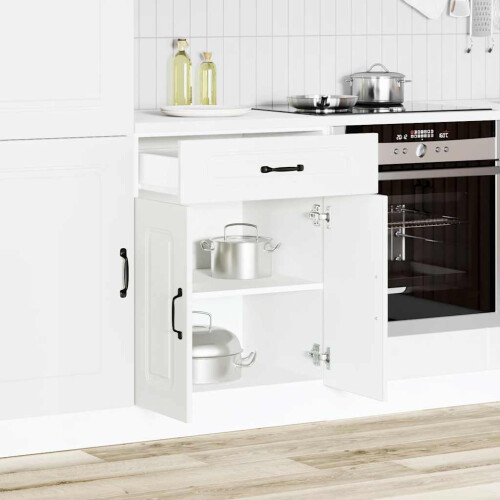 Berkfield Kitchen Base Cabinet Kalmar White Engineered Wood