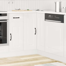 Berkfield Kitchen Corner Base Cabinet Kalmar High Gloss White Engineered Wood