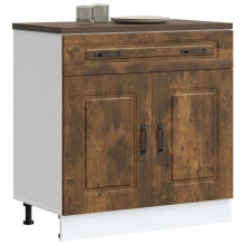 Berkfield Kitchen Base Cabinet Kalmar Smoked Oak Engineered Wood