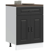 Berkfield Kitchen Base Cabinet Kalmar Black Engineered Wood
