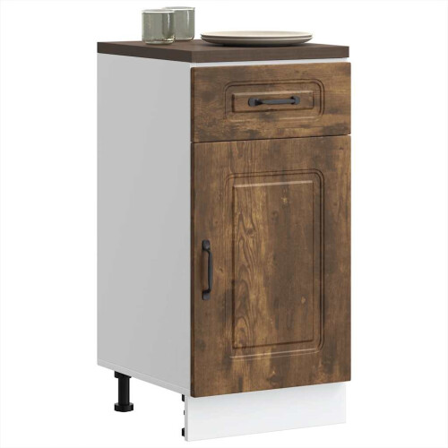 Berkfield Kitchen Base Cabinet Kalmar Smoked Oak Engineered Wood