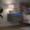 Berkfield Wall-mounted Bedside Cabinet with LED Lights Grey Sonoma 1