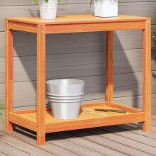 Berkfield Potting Table with Shelf Wax Brown 82.5x50x75 cm Solid Wood Pine