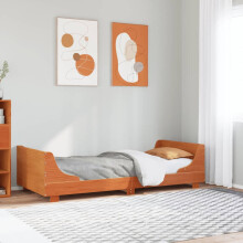 Berkfield Bed Frame without Mattress Wax Brown 75x190 cm Small Single Solid Wood Pine