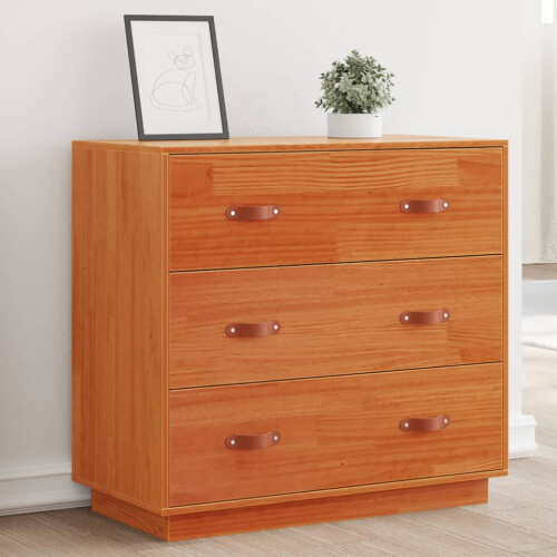 Berkfield Sideboard Wax Brown 80x40x75 cm Solid Wood Pine