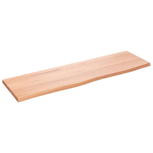 Berkfield Bathroom Countertop Light Brown 100x30x2 cm Treated Solid Wood 1