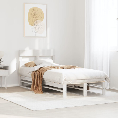 Berkfield Bed Frame without Mattress White 90x200 cm Solid Wood Pine