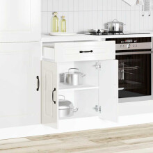 Berkfield Kitchen Base Cabinet Kalmar High Gloss White Engineered Wood