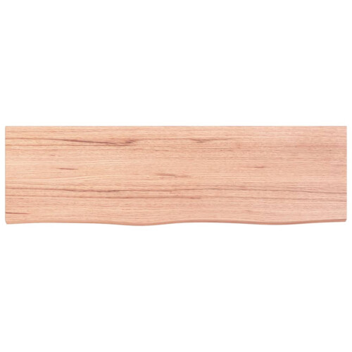 Berkfield Bathroom Countertop Light Brown 100x30x2 cm Treated Solid Wood 2