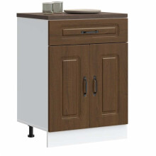 Berkfield Kitchen Base Cabinet Kalmar Brown Oak Engineered Wood