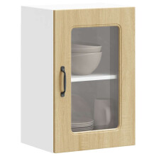 Berkfield Kitchen Wall Cabinet with Glass Door Kalmar Sonoma Oak Engineered Wood