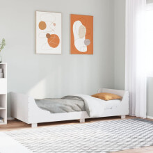 Berkfield Bed Frame without Mattress White 75x190 cm Small Single Solid Wood Pine