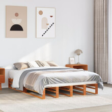 Berkfield Bed Frame without Mattress Wax Brown 140x200 cm Solid Wood Pine