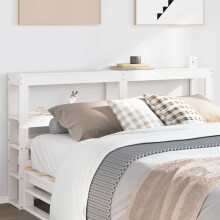Berkfield Headboard with Shelves White 120 cm Solid Wood Pine