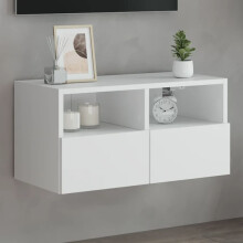 Berkfield TV Wall Cabinet White 60x30x30 cm Engineered Wood