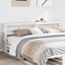Berkfield Headboard with Shelves White 180 cm Solid Wood Pine