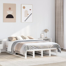 Berkfield Bed Frame without Mattress White 120x190 cm Small Double Solid Wood Pine