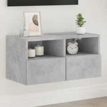 Berkfield TV Wall Cabinet Concrete Grey 60x30x30 cm Engineered Wood