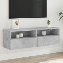 Berkfield TV Wall Cabinet Concrete Grey 100x30x30 cm Engineered Wood