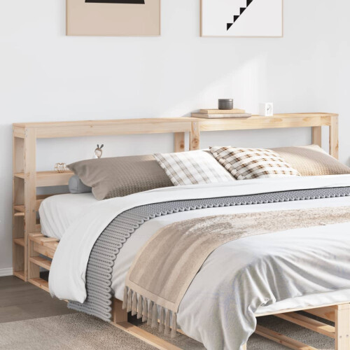Berkfield Headboard with Shelves 180 cm Solid Wood Pine