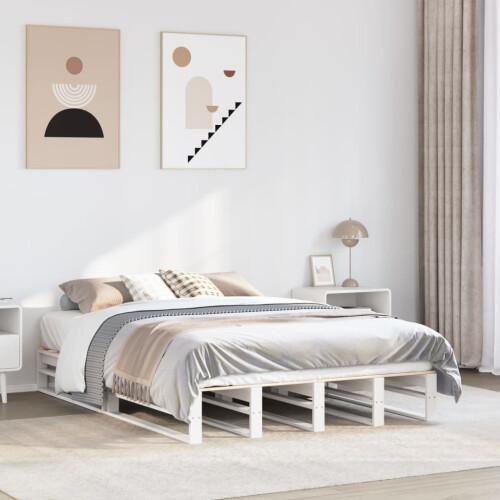 Berkfield Bed Frame without Mattress White 160x200 cm Solid Wood Pine