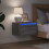 Berkfield Wall-mounted Bedside Cabinets with LED Lights 2 pcs Grey Sonoma 1