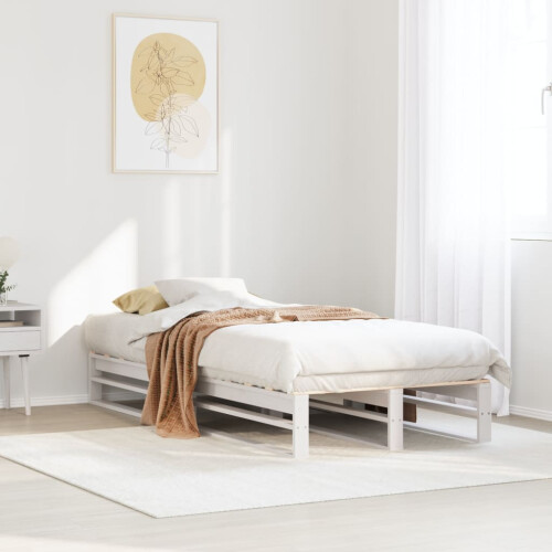 Berkfield Bed Frame without Mattress White 90x190 cm Single Solid Wood Pine