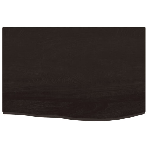 Berkfield Bathroom Countertop Dark Brown 60x40x2 cm Treated Solid Wood 2