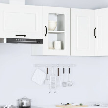 Berkfield Kitchen Wall Cabinet with Glass Door Kalmar White Engineered Wood