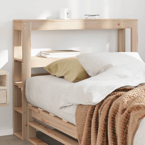 Berkfield Headboard with Shelves 75 cm Solid Wood Pine