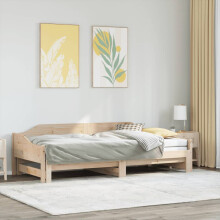 Berkfield Daybed with Trundle without Mattress 90x190 cm Single Solid Wood