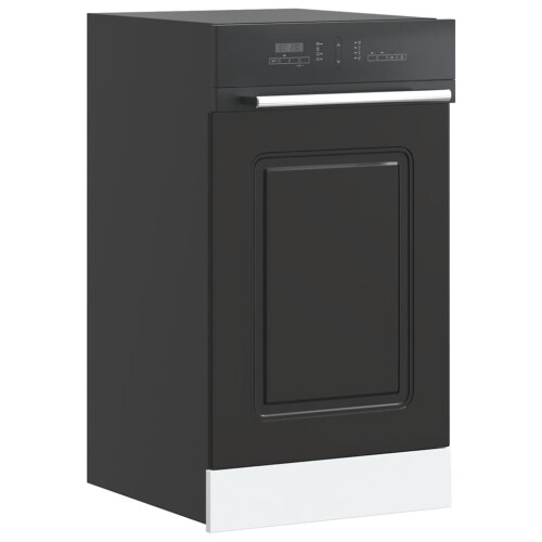 Berkfield Dishwasher Panel†Kalmar†Black 45x1.5x57 cm Engineered Wood