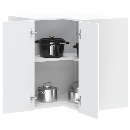 Berkfield Kitchen Wall Corner Cabinet Kalmar White Engineered Wood